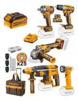 Comprar Kit Set 5 Herramientas Inalámbricas Con Accesorios Ingco