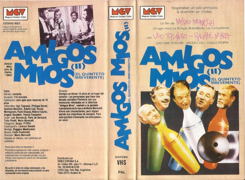 Amigos Mios Ii Vhs  Ugo Tognazzi Philippe Noiret Mario Monic