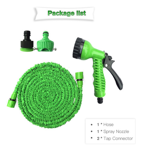 Manguera De Jardín 25 Pies Extensible Flexible Con Conector