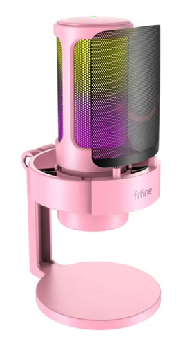 Micrófono Fifine Ampligame A8 Rgb Usb Cardioide - Pink