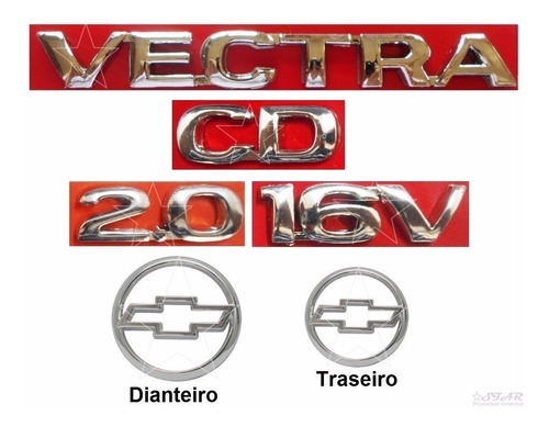 Kit Emblemas Vectra Cd 2.0 16v - 97 À 99 - Modelo Original