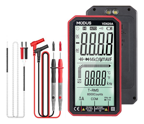 Modus Multímetro Anti-queima Automático Inteligente Vermelho