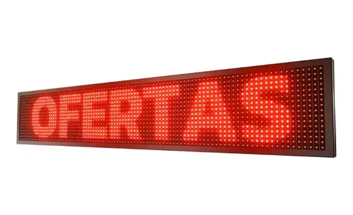 Painel Led Digital 1mx20cm Prova D'água Bivolt Alto Brilho
