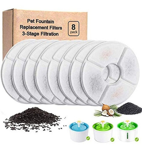 Yayamozom Filtros Para Fuente De Agua Para Gatos - 8 Piezas,