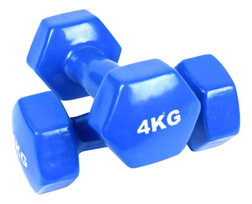 Imagen 2 de 8 de Par Mancuernas Hexagonales De 4 Kg
