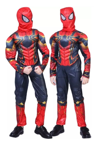 Disfraz De Spiderman Con Dorado Nuevo Con Musculos Importado