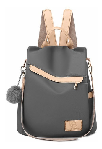 Mochila Mujer YRC Backpack Urbana Paño De Oxford Impermeable Anti-robo Monedero Color Gris 15L