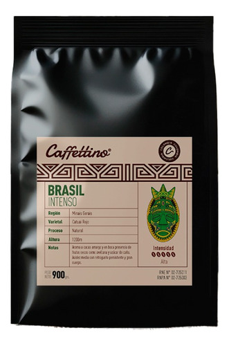 Café De Especialidad Caffettino Brasil Dark En Granos 900grs