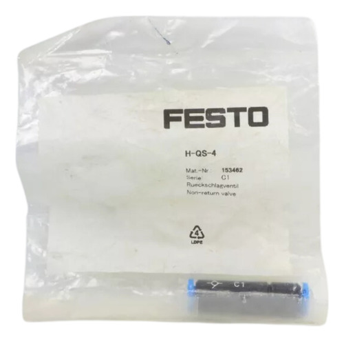 Válvula Antiretorno Festo H-qs-4 Conexion Neumatica