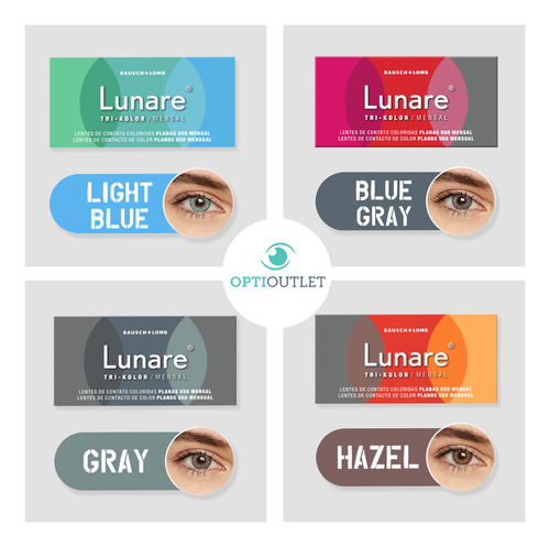 Lentes Lunare Verde 1 Par + Kit De Cuidado Optioutlet Verde