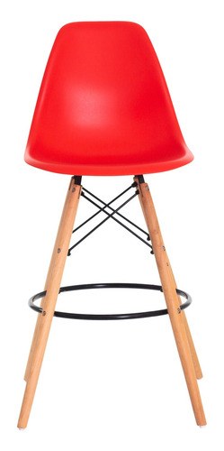 Imagem 2 de 5 de Banqueta Alta Eiffel Eames Preta Base Madeira Várias Cores