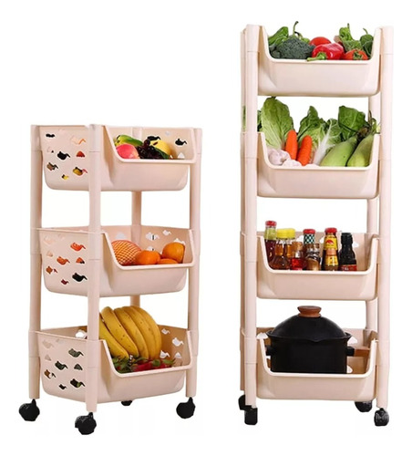 Estante Organizador De Cocina Dormitorio De 4 Niveles Blanco