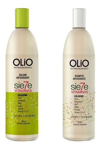 Shampoo + Acondicionador 7 Vitaminas  Con Colageno Olio