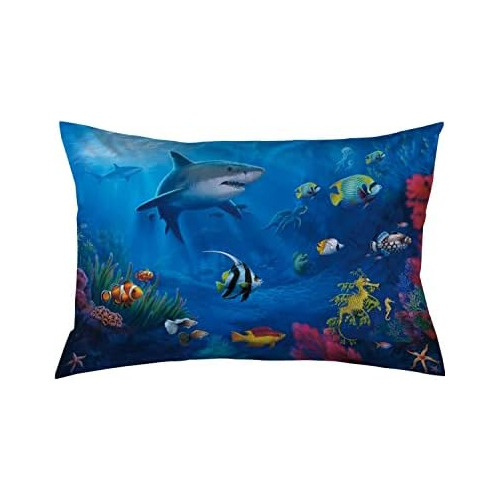 Fundas De Almohada Niños Y Niñas Tiburones Y Peces De...