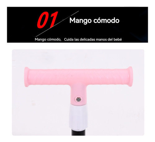 Scooter Infantil Con Led Ruedas Y Taburete,altura Ajustable