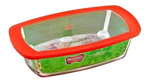 comprar Recipiente Fuente Vidrio Templado Con Tapa Marinex 700ml Fac Color Transparente