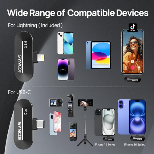 Micrófono Lavalier Inalámbrico Para iPhone Profesional Y C