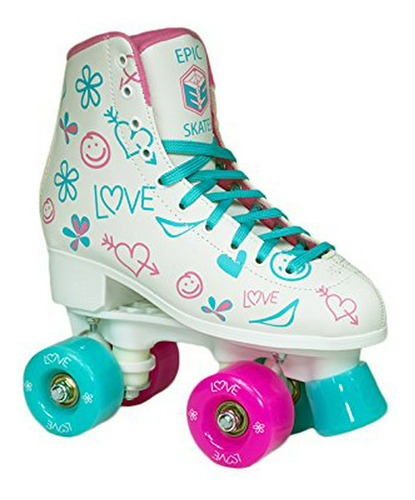 Epic Skates Patines De Ruedas Cuádruples Frost, Blanco, Tall