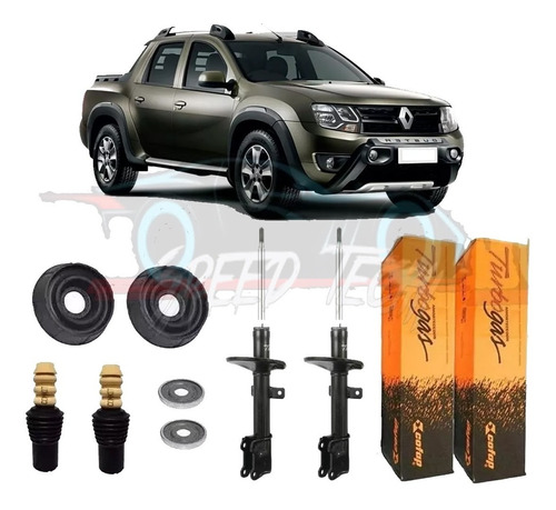 Par Amortecedor + Kit Batente Dianteiro Renault Oroch 