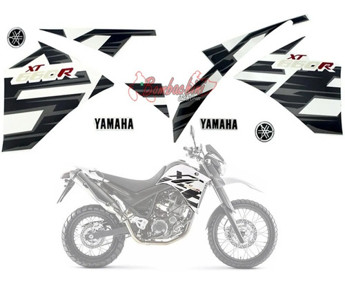 Kit Adesivos Xt660 2015 2016 2017 2018 Branca Xt660 Yamaha