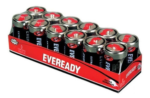 Pilas Eveready D Super Heavy Duty De Carbon Zinc R20 12 Unid