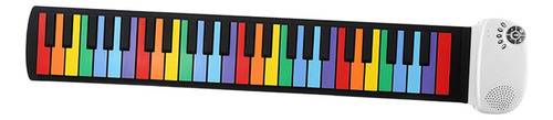 Piano Plegable Compacto De 49 Teclas, Teclado Blanco