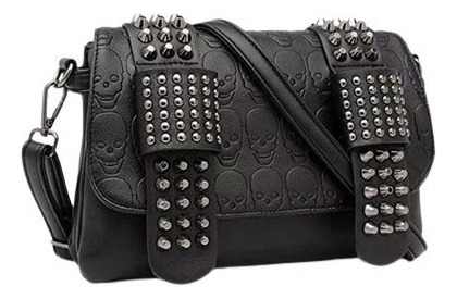 Bolso De Mensajero Con Calavera Tachonada Para Mujer