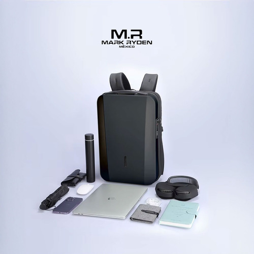 Mochila Mark Ryden Mr7917 | Tapa Dura, Usb-c, Antirrobo, Repelente Al Agua, Porta Llaves, Compartimento Oculto, Apertura 180°