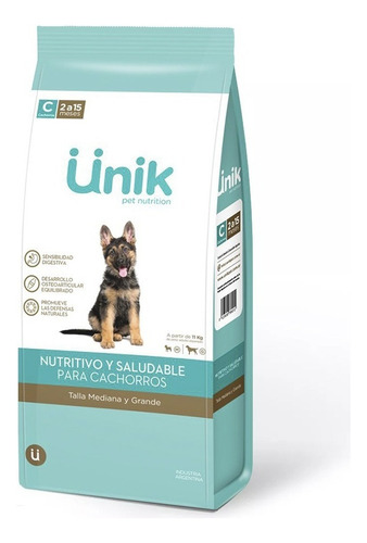 Alimento Unik Perro Cachorros Razas Medianos Y Grandes X3 Kg