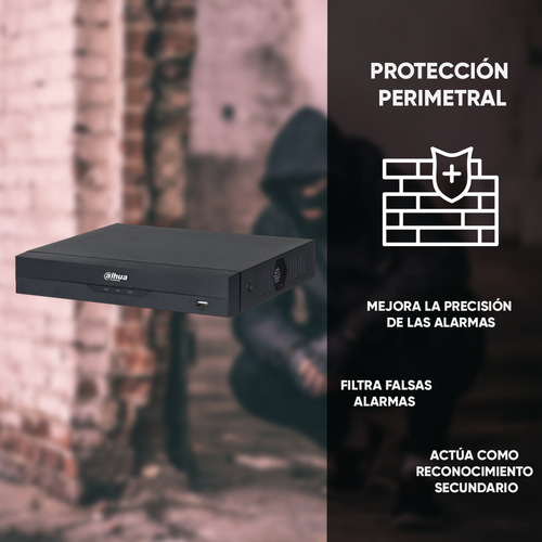 Dahua Dvr 4 Canales Xvr5104hs-i3 Resolución De 5mp Soporta 4 Canales + 2 Ip O Hasta 6 Canales Ip Lite H.265 + Wizsense Reconocimiento Facial Protección Perimetral Sdm Plus 1 Puerto Sata Color Negro