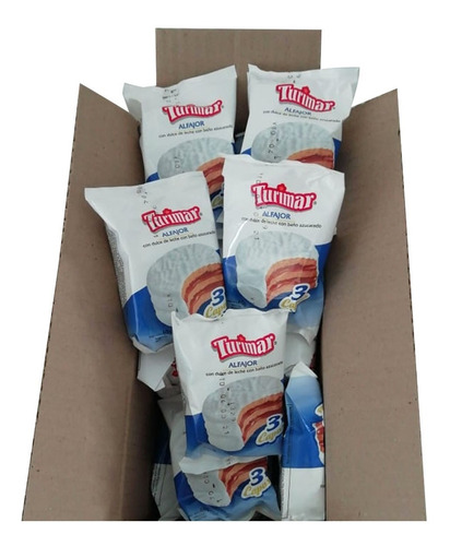 Imagen 5 de 6 de Caja De Alfajores Turimar Triples De 60 G Blancos O Negros