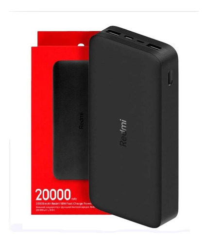 Negro - Batería Externa Xiaomi 20000mah Redmi 18w Fast Charg