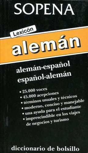 Imagen 1 de 3 de Lexicón Bolsillo Alemán Español - Español Alemán, Sopena