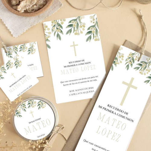 Kit Imprimible Comunion Confirmacion 3 - Texto Editables