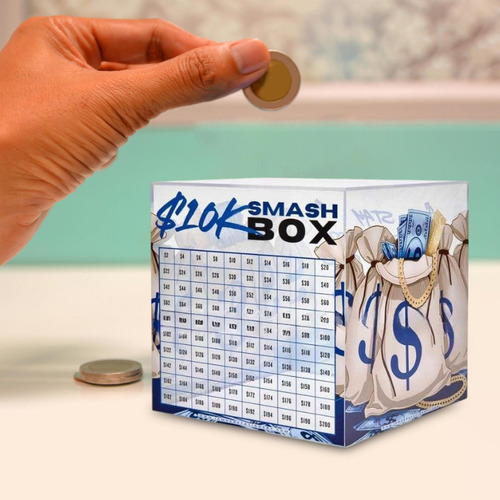 Piggy Bank Efectivo Ahorro De Bancos 18cmx18cm Azul