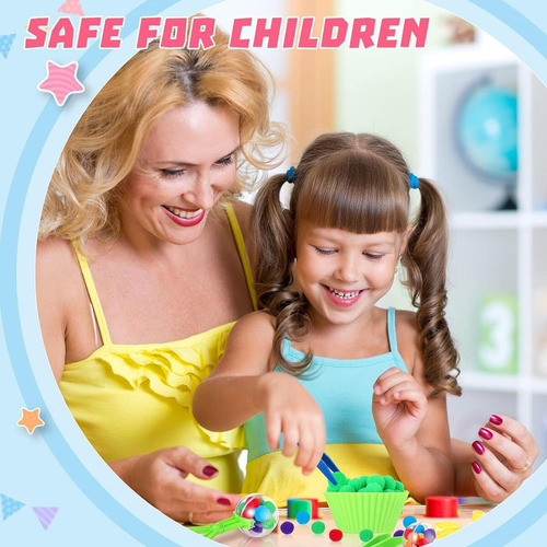 Np Pompones Rainbow Counting Sorting, Juguetes Sensoriales
