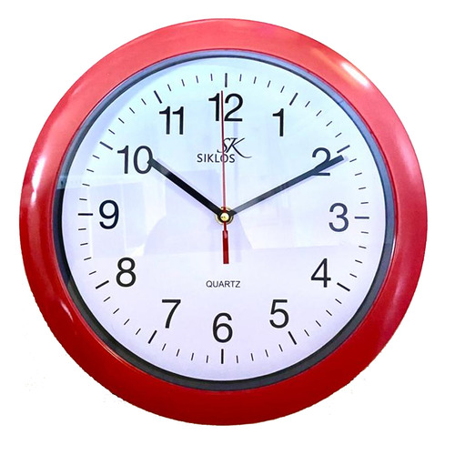 Reloj Pared Plastico Siklos Gb8110 28 Cm Silencioso Color de la estructura Rojo Color del fondo Blanco