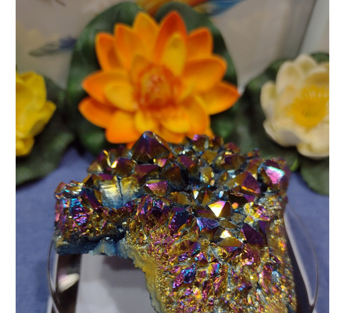 Drusa Cuarzo Aura Arcoiris ( Pieza Única 152 Grs 8 Cm)