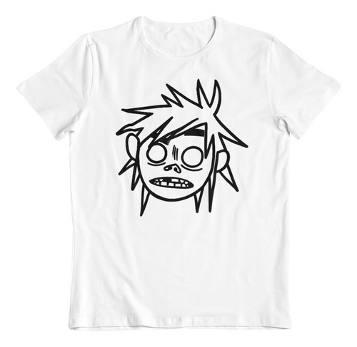 Polera Blanca Algodon Dtf Gorillaz Banda Musica Rock Hip Hop