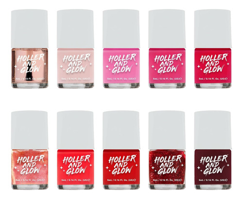 Holler And Glow Reds - Juego De Esmalte De Uñas En Miniatura