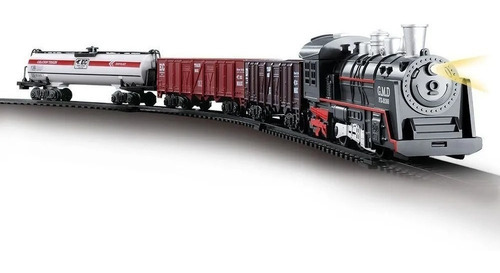 Imagem 3 de 3 de Trem Brinquedo Trenzinho Pista 85,5cm Locomotiva Luz Som Cor Preto Personagem Trem Médio