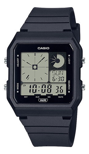 Relógio Casio LF-20W-1adf Core, cor da moldura preta, cor de fundo preta, cinza