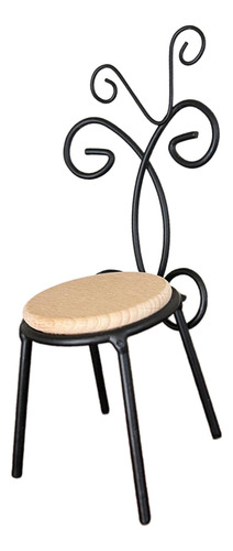 Silla En Miniatura Para Casa De Muñecas, Minimodelo Negro