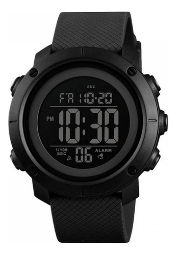 Reloj digital digital LED deportivo Skmei 1426 para hombre, color negro, bisel, color negro, color de fondo negro