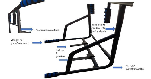 Barra Para Dominadas Rudo Gym 8 En 1 Pared Gym Brazos