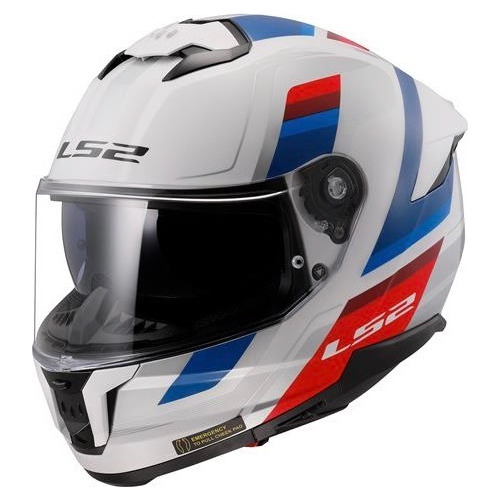 Casco Ls2 Ff808 Vintage Blanco Rojo Azul Talle S - Cafe Race