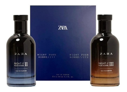 Perfume Zara Night 2 + Night 3  Pour Homme Edp 2 X 100ml 