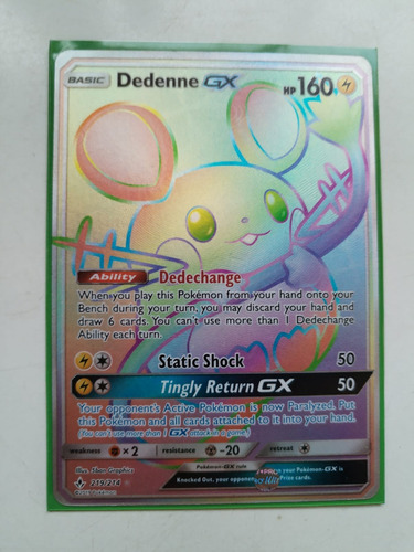 Dedenne Gx - 219/214 - Hyper Rare Pokemon Tcg
