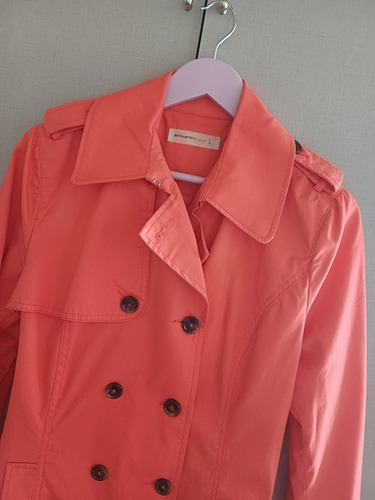 Increíble Trench Piloto Importado Salmón Talle L Impecable! (Usado)