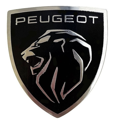 Emblema Badge Em Aço Inox Nova Logo Peugeot 208 Automotivo | Parcelamento sem juros